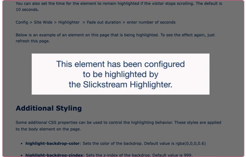 Slickstream highlighter example screenshot